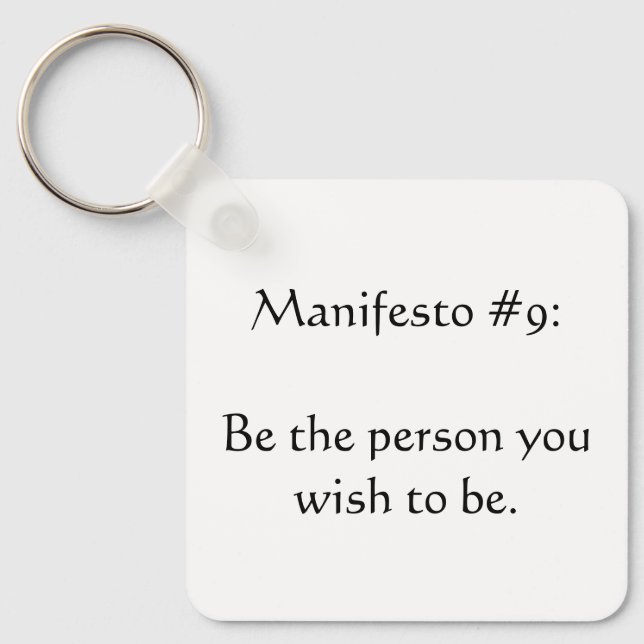 Manifesto #9 key ring (Front)