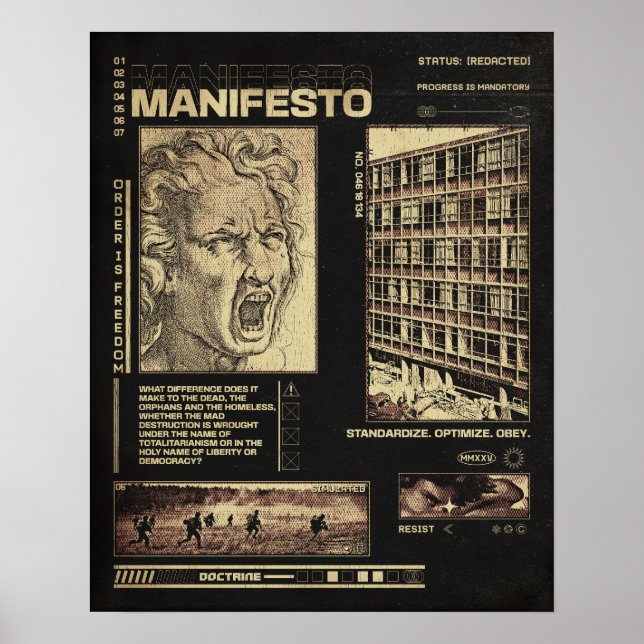 Manifesto - Brutalist Design Poster (Front)