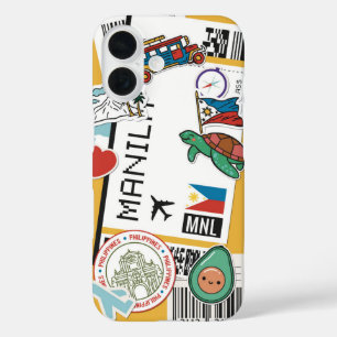 Manila Adventure – Sticker Boarding Pass iPhone 16 Case