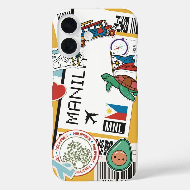 Manila Adventure – Sticker Boarding Pass Case-Mate iPhone Case (Back)