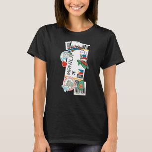 Manila Air Ticket Boarding Pass Plane Philippines T-Shirt