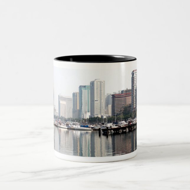 Manila Bay Philippines Two-Tone Coffee Mug (Center)
