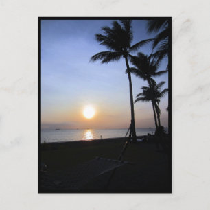 manila bay sunset palms postcard