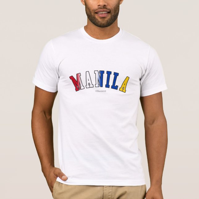 Manila in Philippines national flag colours T-Shirt (Front)