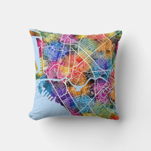 Manila Philippines City Map Cushion
