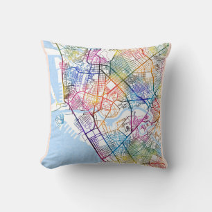 Manila Philippines City Map Cushion