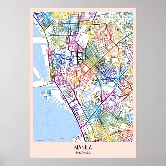 Manila Philippines City Map Poster (Front)
