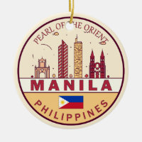Manila Philippines City Skyline Emblem