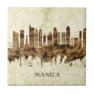 Manila Philippines Cityscape Ceramic Tile