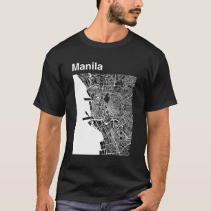 Manila Philippines Classic City Map Graphic T-Shirt