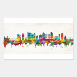 Manila Philippines Skyline Rectangular Sticker
