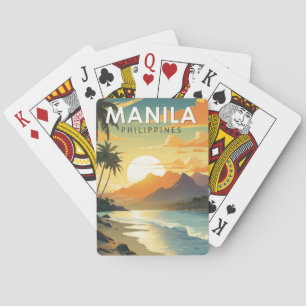 Manila Philippines Travel Art Vintage Playing Cards