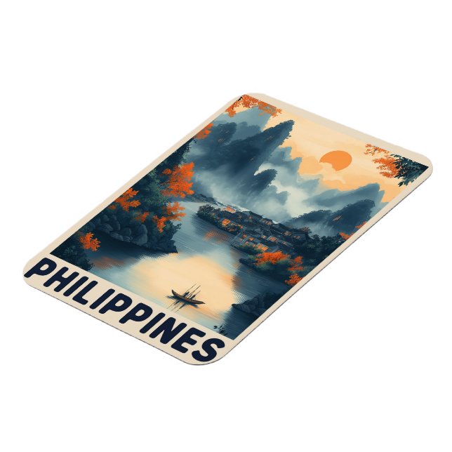 Manila, Philippines - Vintage Travel Magnet (Left Side)