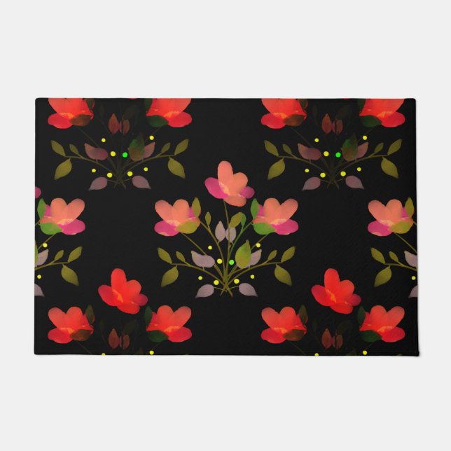 Manila Shawl Style Floral Doormat (Front)
