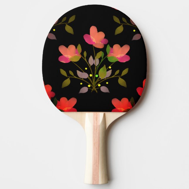 Manila Shawl Style Floral Ping Pong Paddle (Front)
