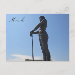 manila statue profile postcard