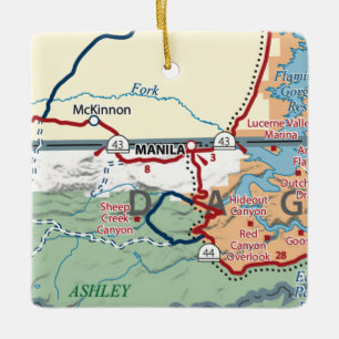 Manila UT Map Ceramic Ornament
