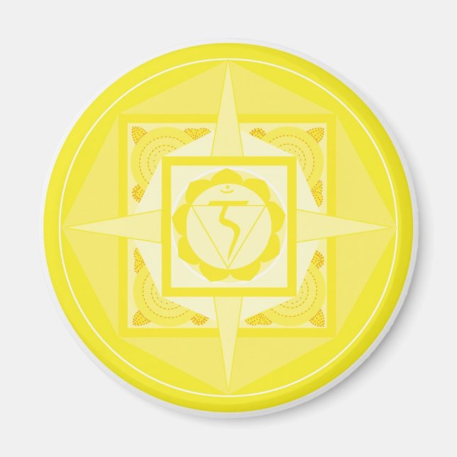 Manipura Chakra Mandala (Solarplexus Chakra) Magnet (Front)