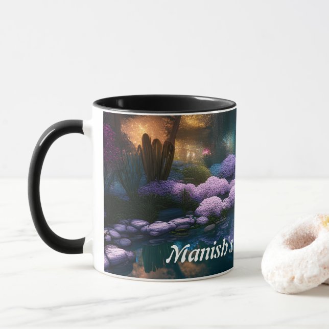 Manish's Morning Tea Personalised Customisable Mug (With Donut)