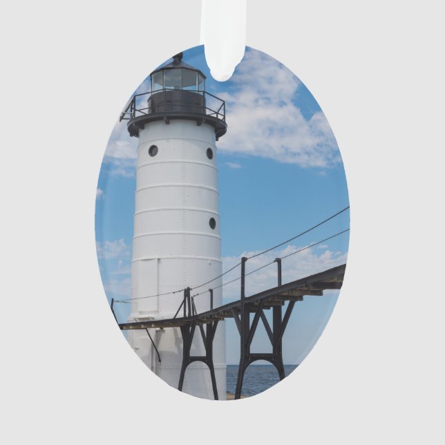 Manistee Lighthouse Ornament (Back)