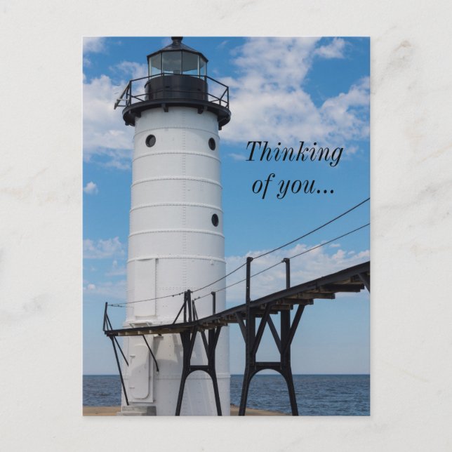 Manistee Lighthouse Thinking Of You Postcard (Front)