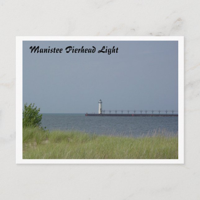 Manistee Pierhead Light Postcard (Front)