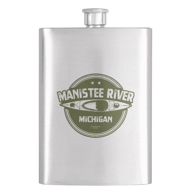 Manistee River, Michigan Hip Flask (Front)