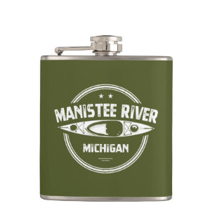 Manistee River, Michigan Hip Flask