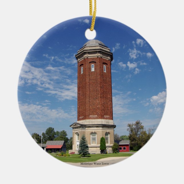 Manistique Water Tower ornament (Front)