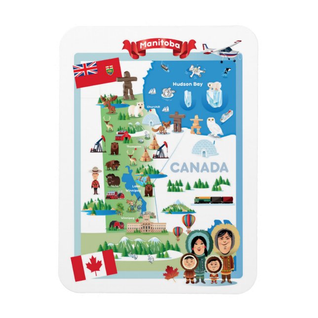 Manitoba Canada Cartoon Poster Magnet (Vertical)