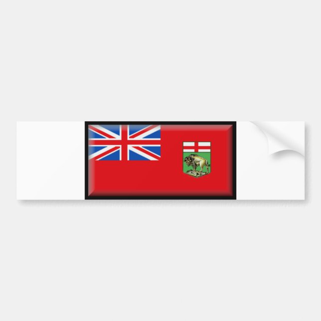 Manitoba Flag Bumper Sticker (Front)