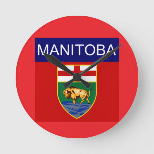 Manitoba Flag Round Clock