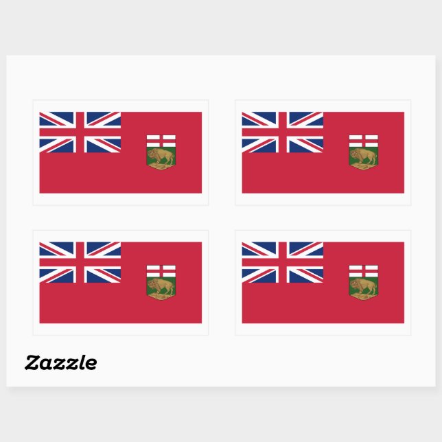 Manitoba Flags Graphic Rectangular Sticker (Sheet)
