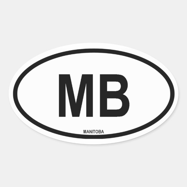 Manitoba "MB" Oval Sticker (Front)