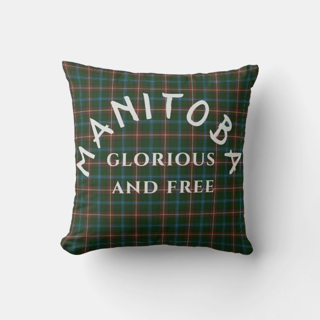 Manitoba Motto and Tartan Cushion (Front)