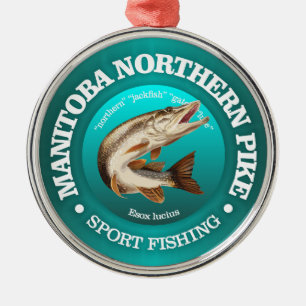 Manitoba Pike Fishing Metal Ornament