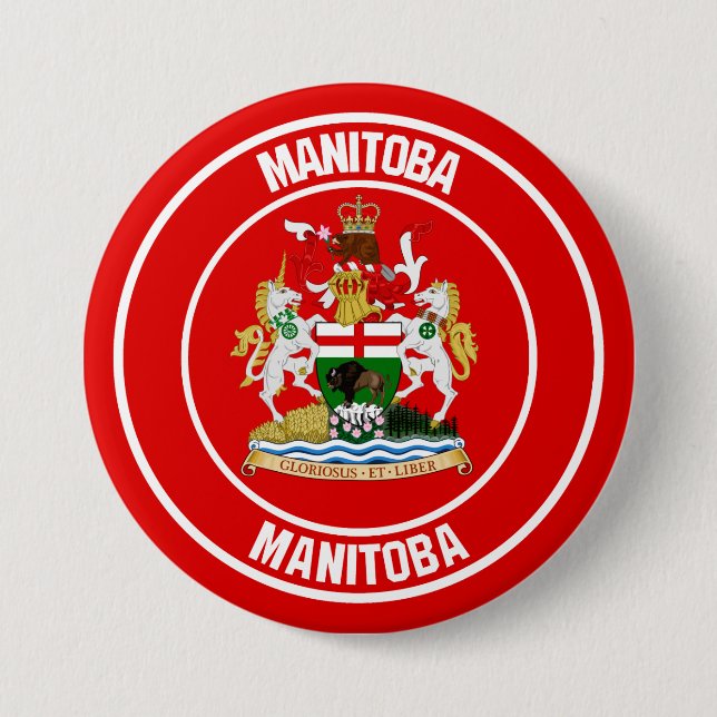Manitoba Round Emblem 7.5 Cm Round Badge (Front)
