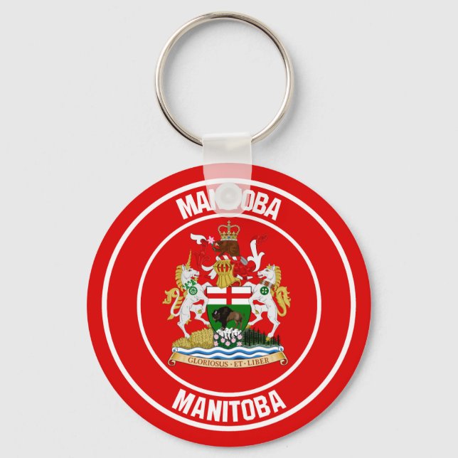 Manitoba Round Emblem Key Ring (Front)