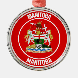 Manitoba Round Emblem Metal Ornament