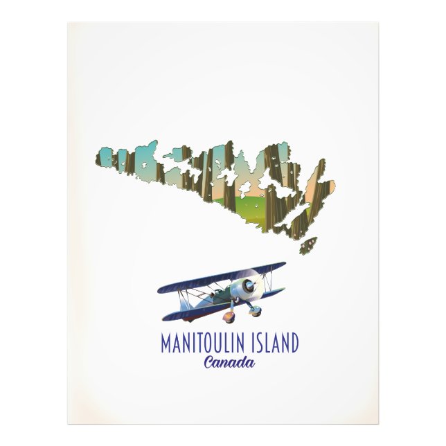 Manitoulin Island Canada map Photo Print (Front)