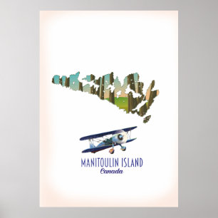 Manitoulin Island Canada map Poster