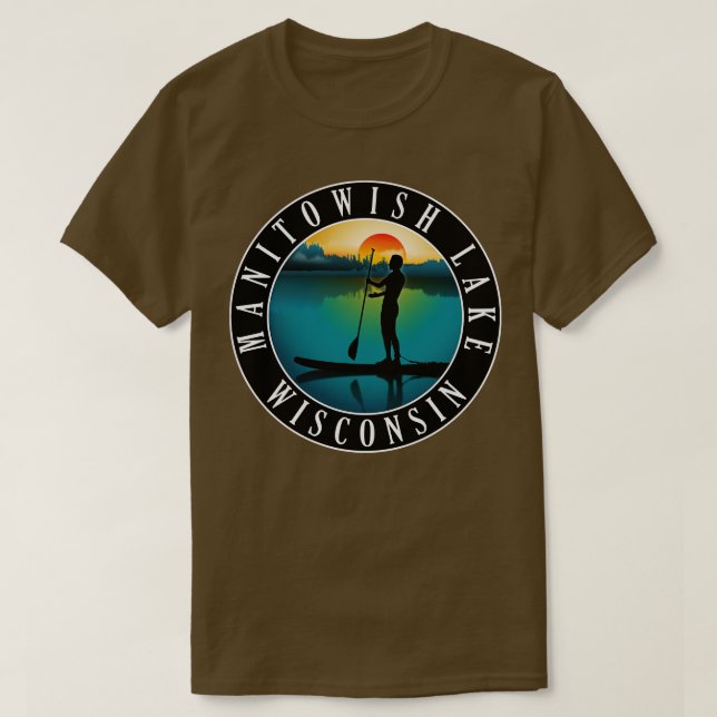 Manitowish Lake Wisconsin Paddleboarding T-Shirt (Design Front)