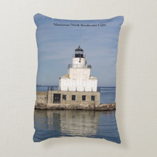 Manitowoc North Breakwater Light accent pillow