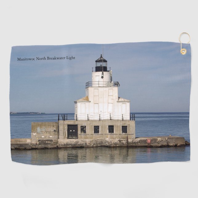 Manitowoc North Breakwater Light golf towel (Horizontal)