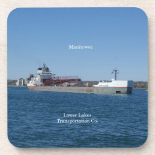 Manitowoc set of 6 hard plastic coasters