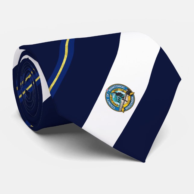 Manitowoc (Wisconsin) city flag Neck Tie (Rolled)