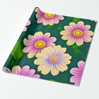 MankDhani Colourful Flowers Pattern Wrapping Paper