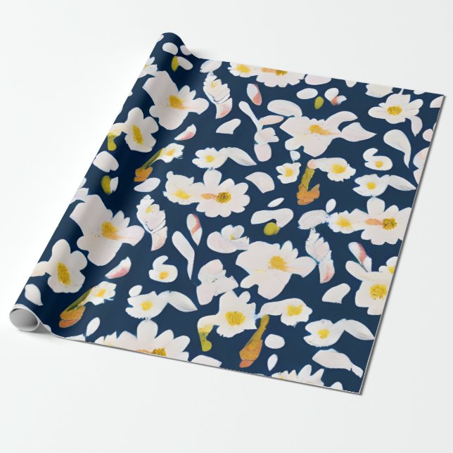 MankDhani Colourful Flowers Pattern Wrapping Paper (Unrolled)