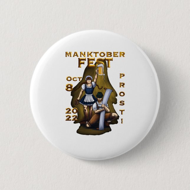 Manktoberfest vector 6 cm round badge (Front)