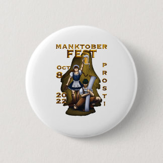 Manktoberfest vector 6 cm round badge